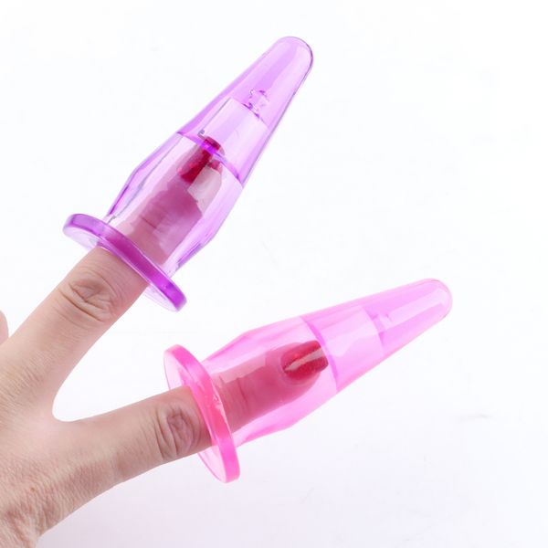 

costumes jelly small finger toy anal plug butt plug anal stimulator toys for women men erotic product game waterproof cos, Black