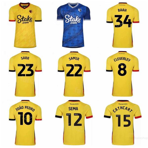 

22 23 fc soccer watfords jerseys 10 joao pedro 9 manaj 23 sarr 8 cleverley 1 bachmann 15 cathcart 39 kayembe 12 sema 31 sierralta 27 kabasel, Black;yellow