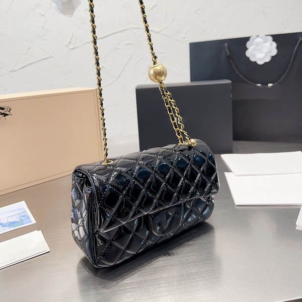 

luxury women patent leather designer shoulder bag quilted adjustable chain classic flap crossbody mini versatile wallet card holder multi po