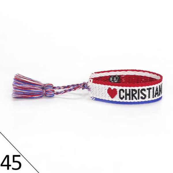 

luxury fashion women's bracelets d brand designer bangle jewelry embroidered word bracelet letter rope woven tassel simple trinket men, Golden;silver