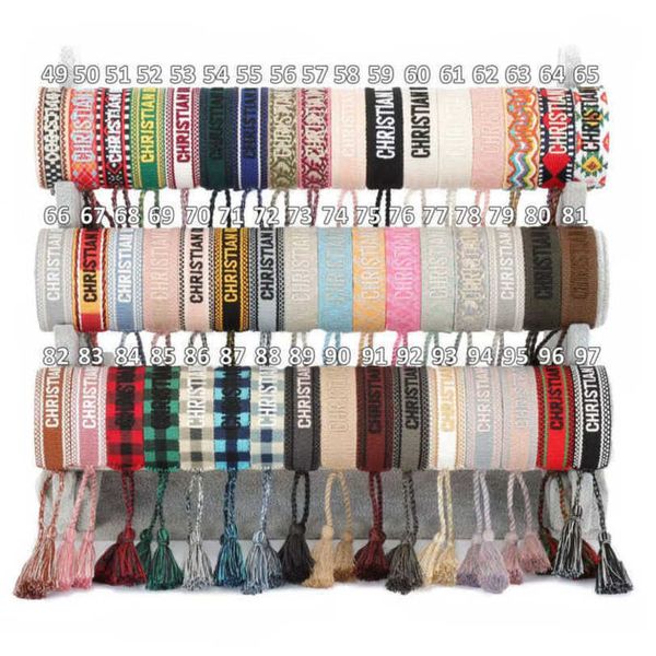 

fashion luxury women's bracelets brand d designer bangle jewelry embroidered word bracelet letter rope woven tassel simple trinket men, Golden;silver