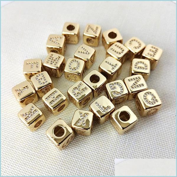 

rhinestones 9mm new initials letter spacer beads pave cz cube fit bracelet/necklace making fashion charm jewelry supplies drop delive dhtln, Black