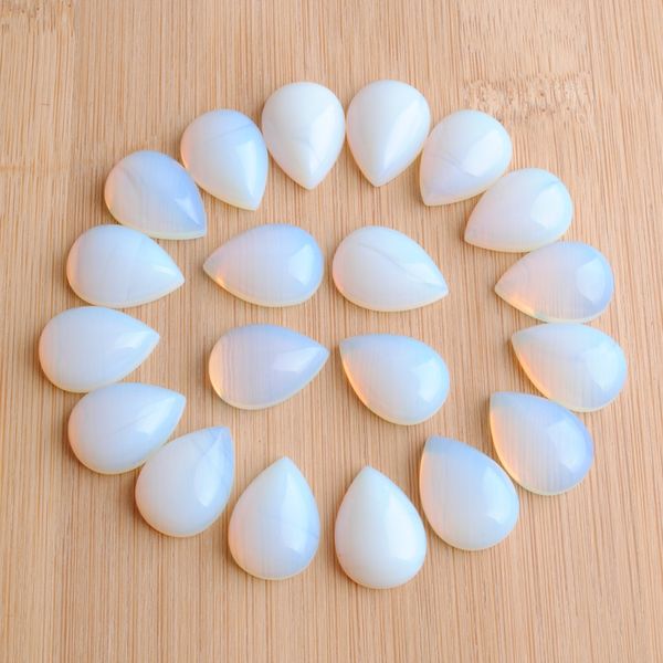 

natural white opal gemstones teardrop 13x18mm cabochon no hole loose beads for diy jewelry making earrings bracelets necklace rings accessor, Black