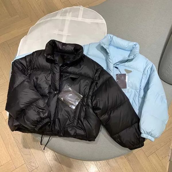 

Womens Down Parkas Jackets Puffy Windbreaker For Lady Short Style Slim Coats Woman Outwears Warm Thick Winter Jacket Size -L, Blue