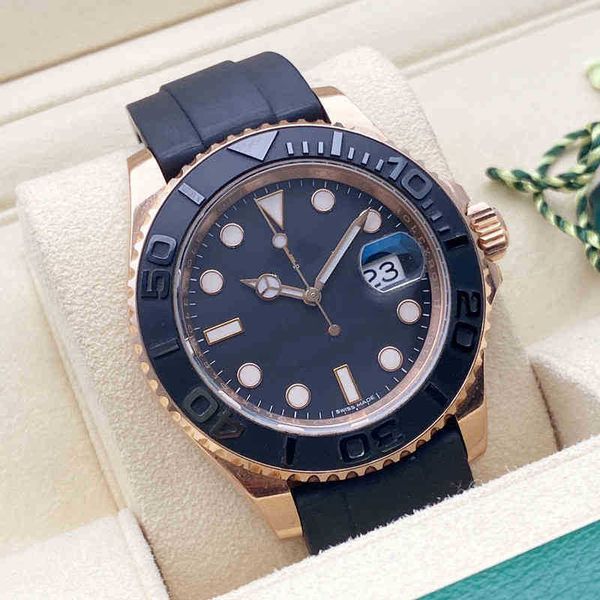 

laojiajin yacht mingshi classic mechanical watch business fine steel rubber men's full-automatic l5y7, Slivery;brown