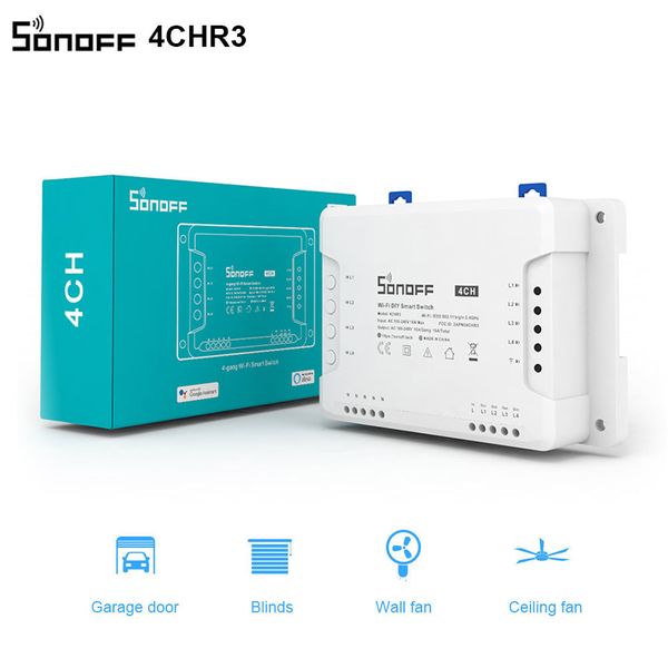 

smart devices sonoff 4ch r3 pro wifi switch 4 gang diy app remote wireless homeworks with alexa goole home 221101