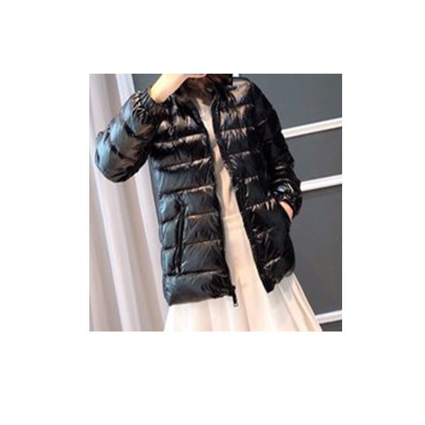 

monclar women puffer jacket down jacket winter parkas coats casual thicken detachable hat outerwear badge decoration white duck downs fillin, Black
