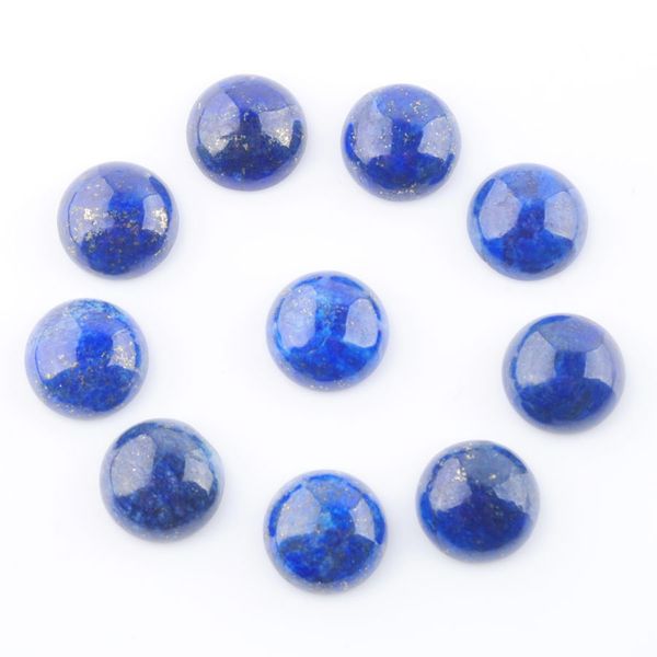 

natural lapis lazul loose gemstones cabochon 12mm for jewelry making flat back fit round cameo stud earring accessories craft u3254, Black