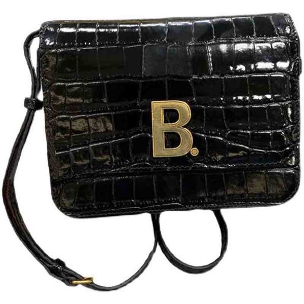

balenciga 2022 family letter b buckle crocodiless women's leather tofu small square one shoulder portable messenger bag