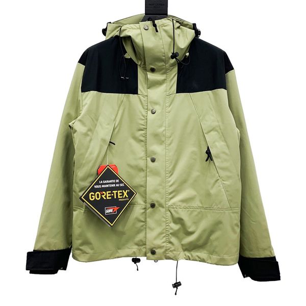 

mens women hooded jacket rain and wind sports rushing jacket outdoor mountaineering green zipper windbreaker, Black;brown