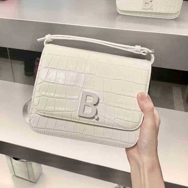

balenciga star genuine leather same crocodiless pattern tofu women's fashion high version family b single shoulder messenger small squa