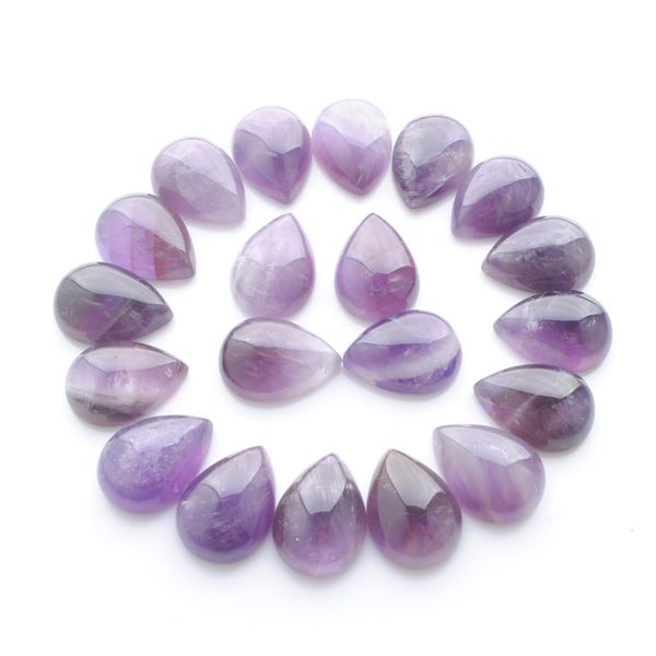 

natural amethyst gemstones teardrop 13x18mm cabochon no hole loose beads for diy jewelry making earrings bracelets necklace rings accessorie, Black