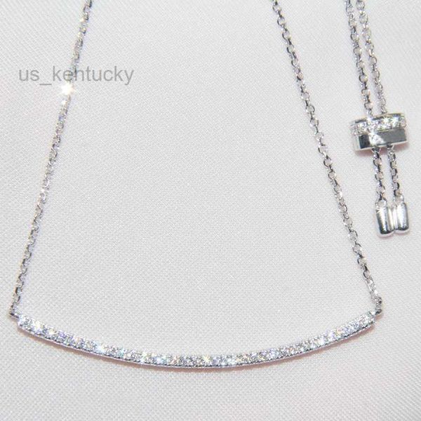 

pendant necklaces designer luxury s925 sterling silver necklace female diamond inlaid line clavicle chain simple jewelry temperament anti al