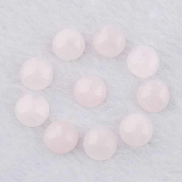 

natural loose gemstones jewelry rose quartzs round flat back cabochons fit 12mm cameo base button beads u3262, Black