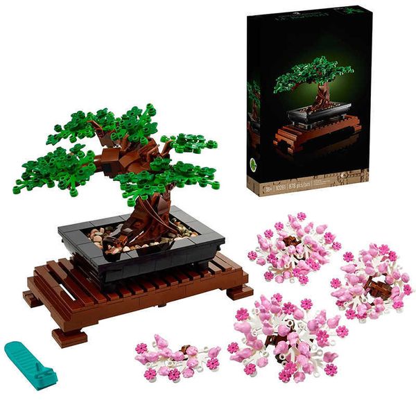 

blocks bonsai tree flower bouquet perpetual building block bricks model home decoration plant potted gift kids set compatible 10281 t221101
