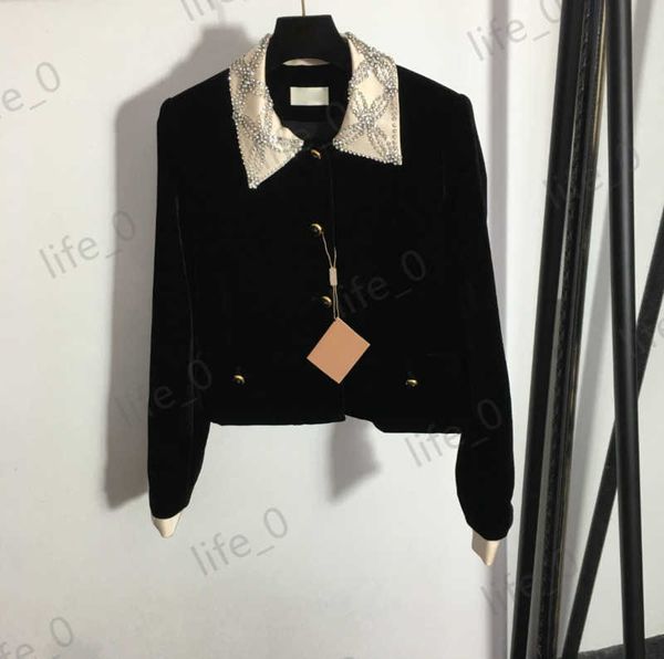 

fashion brand womens jackets color block lapel diamond print coats single button pocket warm outerwear designer jacket women 1970, Black;brown