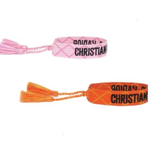 

luxury fashion women's bracelets d brand bangle jewelry designer handmade braided embroidered bracelet girl woven men's fabric tas, Black