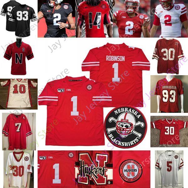 

college wear nebraska cornhuskers football jersey ncaa college irving fryar roger craig johnny rodgers adrian martinez mills robinson spielm, Black