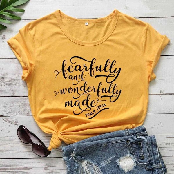 

fearful and wonderful made religion tee women fashion aesthetic, White