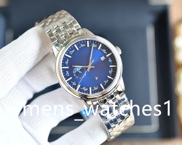 

new men's luxury watch three needle half moon 8217 fully automatic mechanical movement 316 fine steel high-grade sapphire mirror 40mm, Slivery;brown