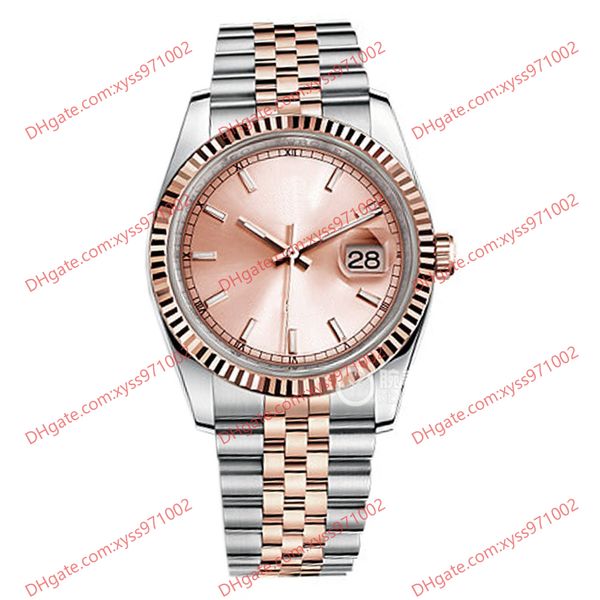 

high-quality watch 2813 automatic men's watch 116231 36mm pink dial 18k rose gold stainless steel wristwatch sapphire glass 116203 1166, Slivery;brown