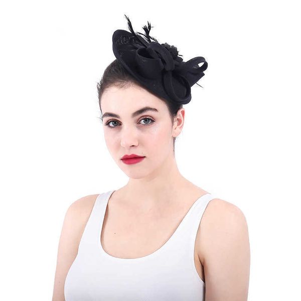 

feather curly sinamay disc fascinators high-quality wedding hair jewelry wool rosette retro hair accessories, Slivery;golden
