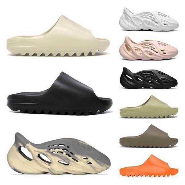 

designer slides yeesys slipper kanyes wholesale 2022 west men women slide bone earth brown desert sand resin fashion shoes sandals foam, Black