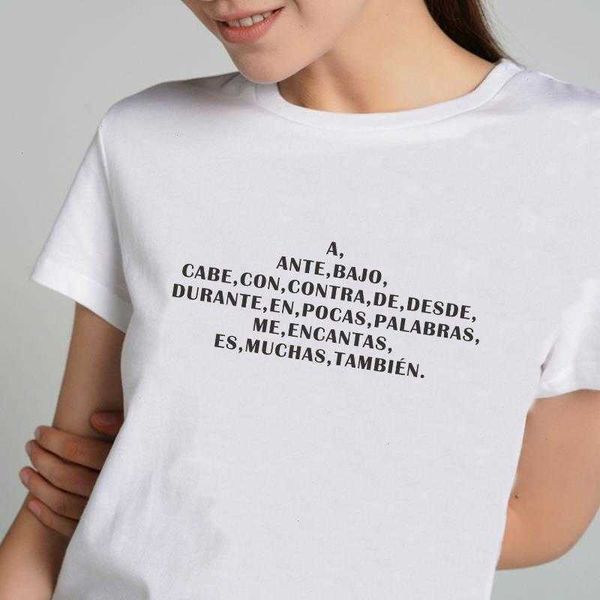 

hipster spanish phrase camiseta ropa tee mujer feminina letter print women, White