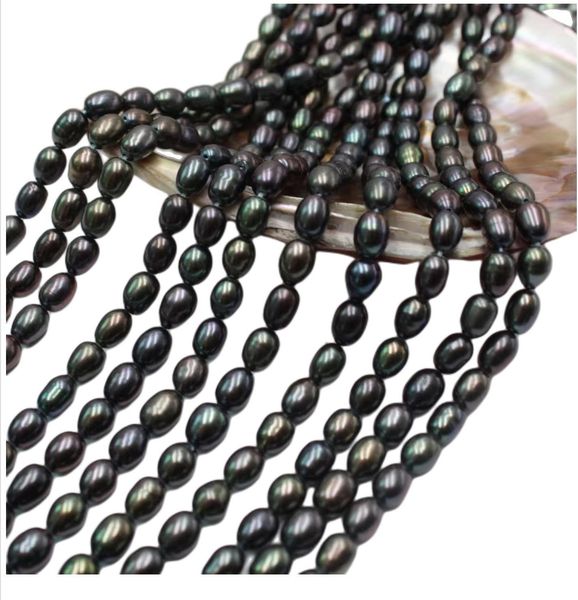 

freshwater black pearl necklace 9-10mm large oval 50cm long fashionable and elegant women's jewelry jewelry suitable for wedding partie, Silver