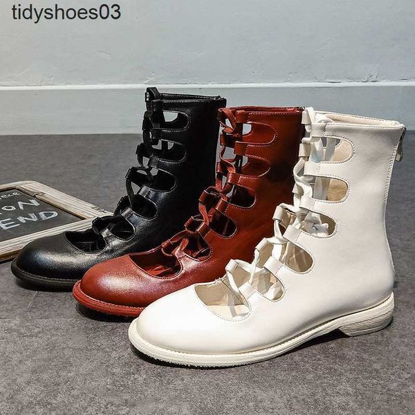 

designer boots children spring and summer 2019 new guidi martin net red thin shoes breathable bandage flat bottomed hollow short, Black