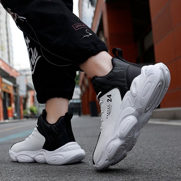 

fashion shoe designer classic trend latest style lightweight breathable space leather upper comfortable insole sneakers for men 37-47, Red;white