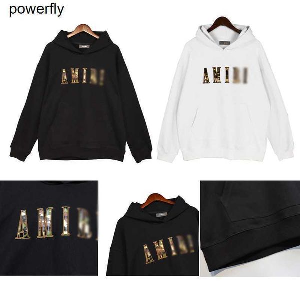 

men's hoodies designer sweatshirts amirs letter basic hoodie autumn couple loose white casual fashion hoodie, Black