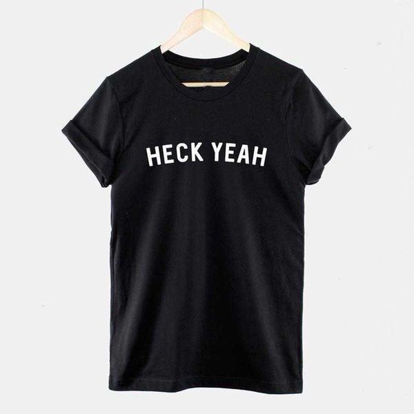 

heck yeah fashion letter print t-shirts for women summer clothes harajuku, White