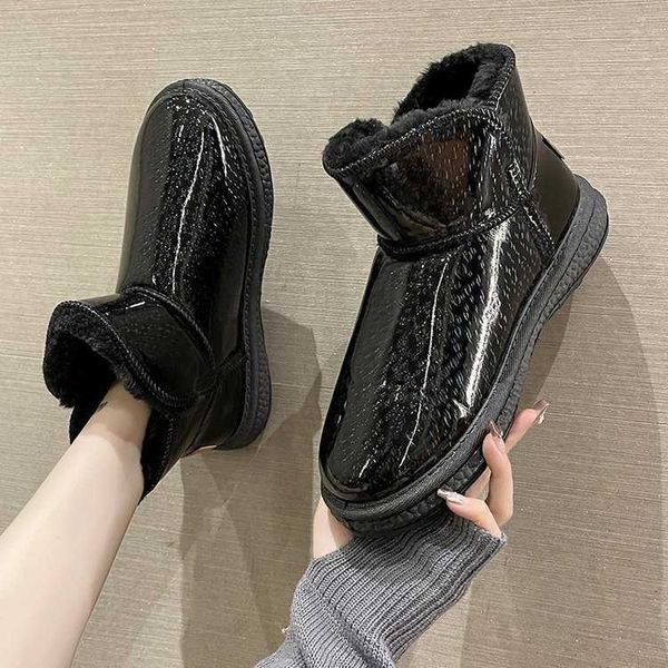 

dress shoes boots thick soled northeast cotton shoes large snow women's plush thickened 2022 new winter boots, Black
