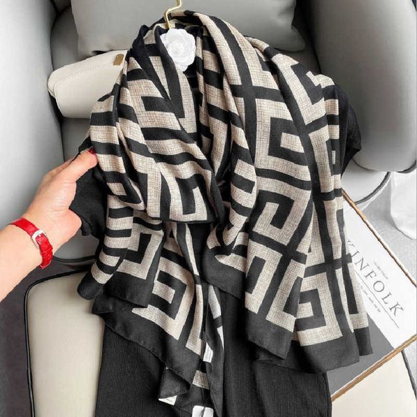 

scarves luxury brand deisgner scarf winter women pashmina shawls warm scarfs blanket wraps female foulard bandana thick print y2211, Blue;gray
