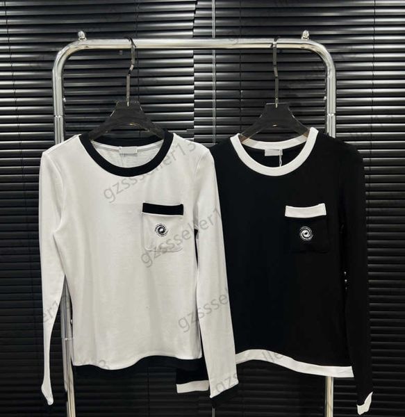 

womens clothes t-shirts abrasive color logo printing decoration pullover t-shirt solid color eco-friendly fabrics long sleeved undershirt wo, White
