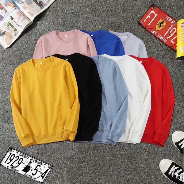 

new autumn and winter solid velvet sweater for men's long sleeve round neck loose thickened pullover lovers, Black