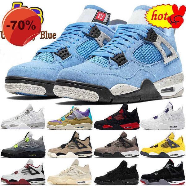 

2022 university blue 4 4s jumpman basketball shoes mens womens sneakers white oreo taupe haze guava ice sports black cat red