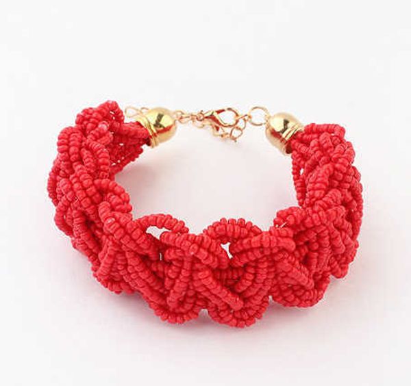 

bohemian style colourful handmade mini beads bracelets bangles layer chunky new women bracelet a226g link1, Golden;silver