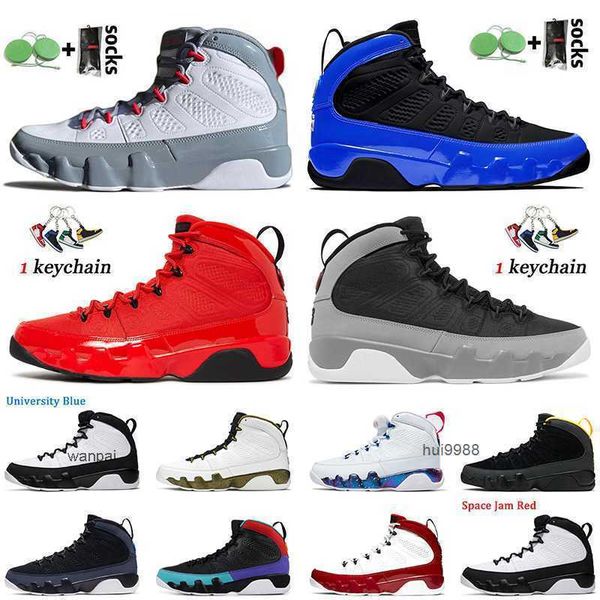 

2023 large size us 13 mens jumpman 9 9s basketball shoes fashion men sneakers particle grey chile fire red white pink multi color university, Black