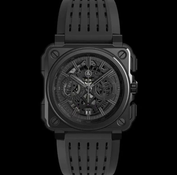 

2022 model sport rubber watchband quartz bell luxury multifunction watch business stainless steel man ross wristwatch 01, Slivery;brown