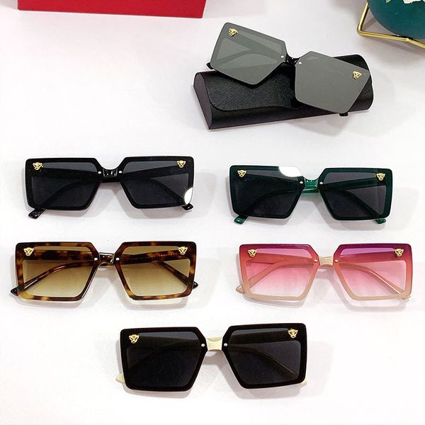 

men and women fashion plate sunglasses ct0908s unique cat eye leopard head stylish uv400 shades, White;black