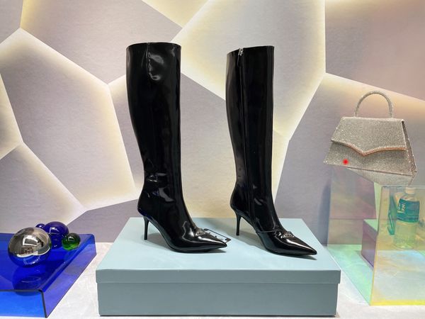 

womens boots luxury designer shoes rockoko black leather biker shoe with stretch fabric original ff logo -n068