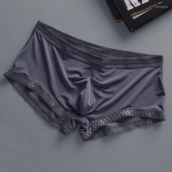 

underpants men's underwear ice silk brief pantie low waist men lingerie see through pant intimate man bottom shorts, Black;white