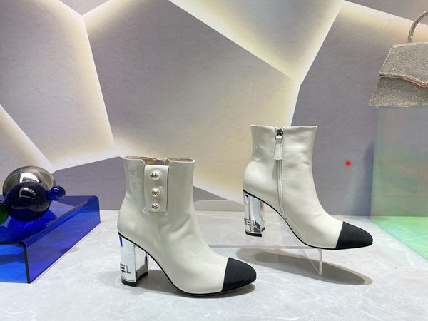 

love women boots chunky heel martin laureate boot black white yellow size uk4.5-uk8.5 martins woman shoes -m077