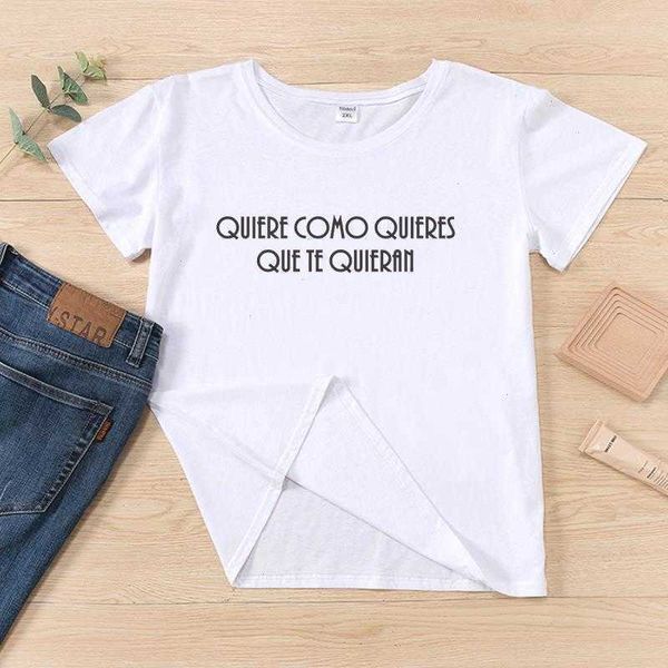 

camiseta de mujer spanish letter print female t-shirt aesthetic graphic, White