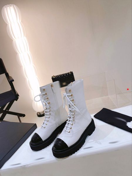 

love women boots chunky heel martin laureate boot black white yellow size uk4.5-uk8.5 martins woman shoes -m093