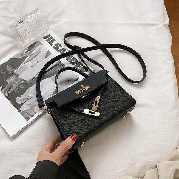 

handbags girls one shoulder casual mini princess purses classic pu chain bags tote fashion travel bag, Black