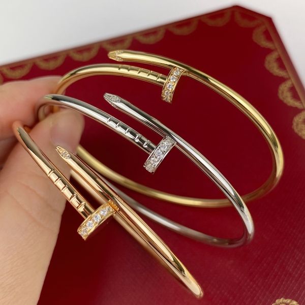 

nail bracelet designer bracelets luxury jewelry for women diamond bangle accessoriestitanium steel alloy gold-plated craft never fade not al, Black