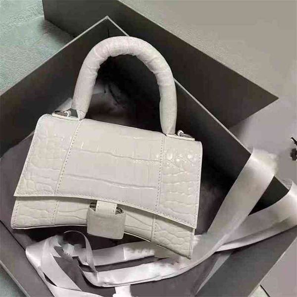 

designer handbags balencaige bags hourglass star's same women's versatile crocodiless b-shaped leather messenger wan 05nj